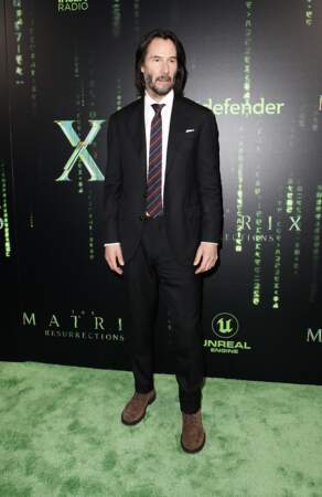 Keanu Reeves, la star du film "The Matrix: Resurrections", à l'avant première à San Francisco, le 18 décembre