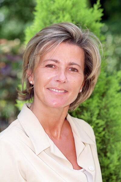 Claire Chazal, lors de la conférence de presse de TF1, en 2000.
