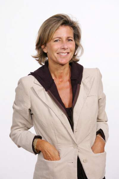 Claire Chazal lors de la conférence de presse de rentrée TF1 à Paris, le 30 août 2004.