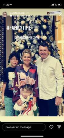 Christian Estrosi, sa femme Laura Tenoudji et leurs enfants profitant de leur "family time" pour Noël.