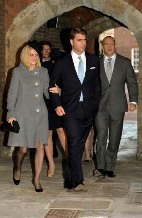Oliver Baker et sa compagne Mel, lors du baptême du prince George à Londres, en 2013. 