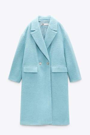 Manteau en laine mélangée édition limitée, Zara, 139€ soldé 99,99€