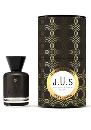 Sexycrush de J.U.S Parfums en collaboration avec ALiénor Massenet, 100 ml, 180€, jusparfums.com