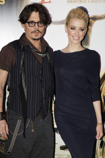 Johnny Depp et Amber Heard à l'avant-première du film "Rhum Express" en 2011