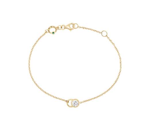 Bracelet chaîne CO en or jaune 750 0,3 carat, Courbet, 1 500€