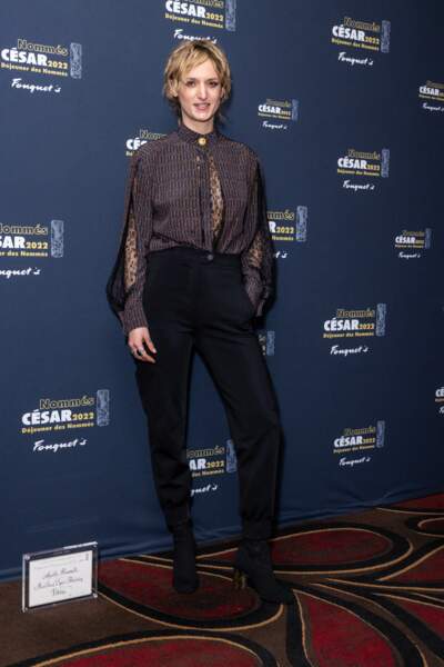 Agathe Rousselle au photocall du déjeuner des nommés aux César 2022 à Paris, le 6 février 2022. Elle est nommée dans la catégorie meilleur espoir féminin pour son rôle dans Titane.