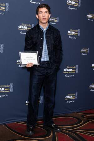 Sandor Funtek (en Dior), nommé dans la catégorie meilleur espoir masculin, lors du déjeuner des nommés aux César 2022
