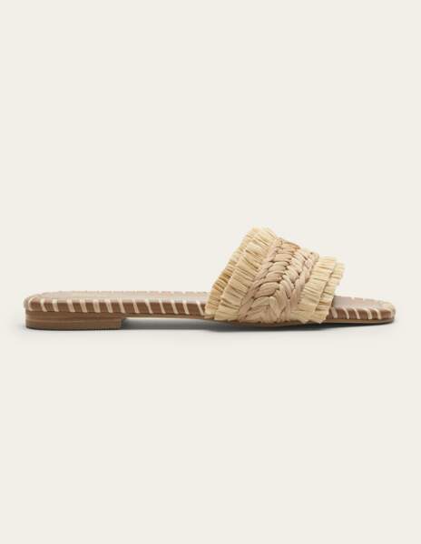 Sandales cuir et raffia, Boden, 120€