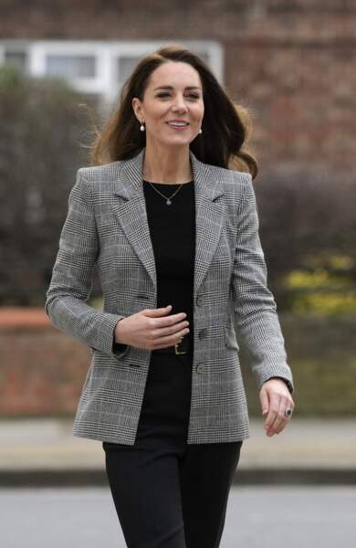 Kate Middleton arrive pour une visite au PACT (Parents and Children Together) dans le quartier de Southwark à Londres,  le 8 février 2022