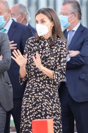 L'épouse de Felipe VI d'Espagne, positif au Covid-19, s'est rendue seule au centre de protonthérapie de Quirónsalud à Madrid, le 11 février 2022. 

