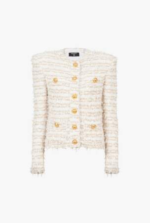 Veste en tweed blanche, Balmain, 1 990€
