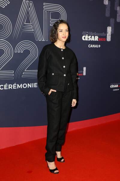 Lyna Khoudri sur le tapis rouge des César, le 25 février 