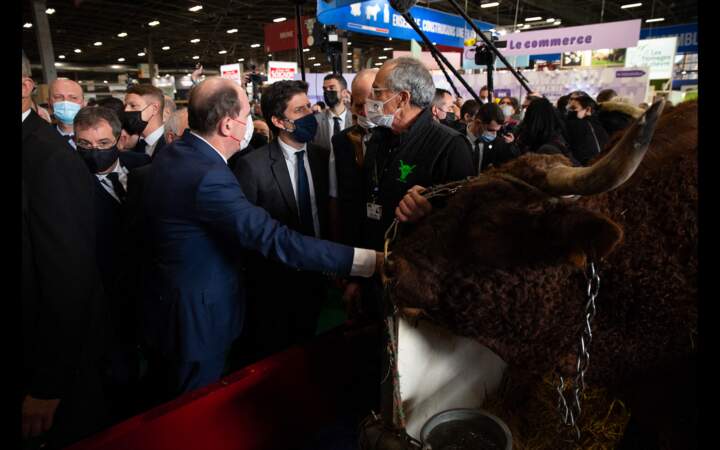 Lors de sa visite du Salon international de l'agriculture, Jean Castex a rencontré les agriculteurs français et le bétail