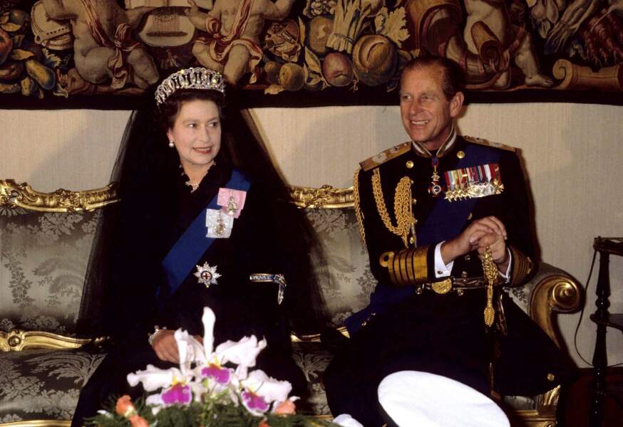 Elizabeth II, portant la tiare de la Grande-Duchesse Vladimir, en 1980
