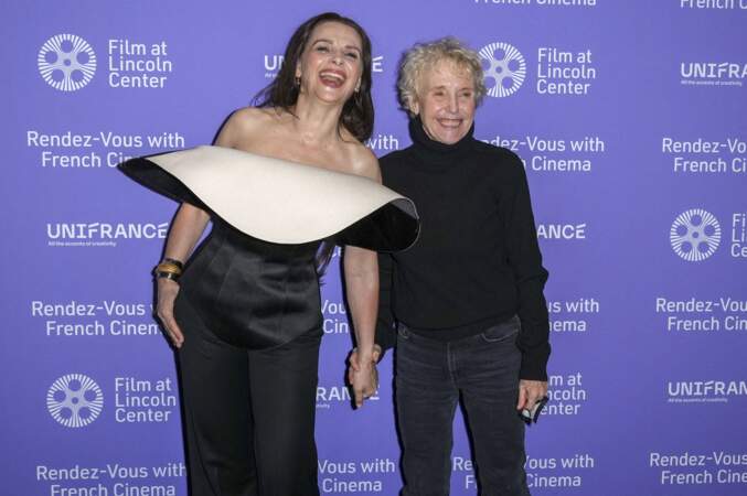 Juliette Binoche, avec Claire Denis  à New York pour la projection du film « Avec amour et acharnement » , le 3 mars 2022.