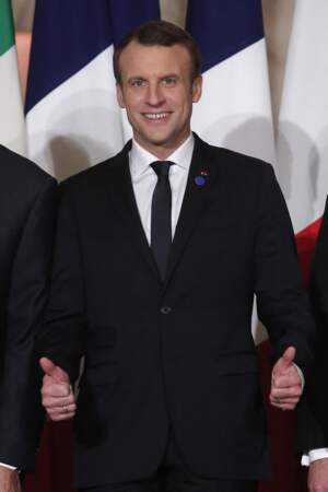 Emmanuel Macron participant au 4ème sommet des pays du sud de l'Union européenne le 10 janvier 2018. 