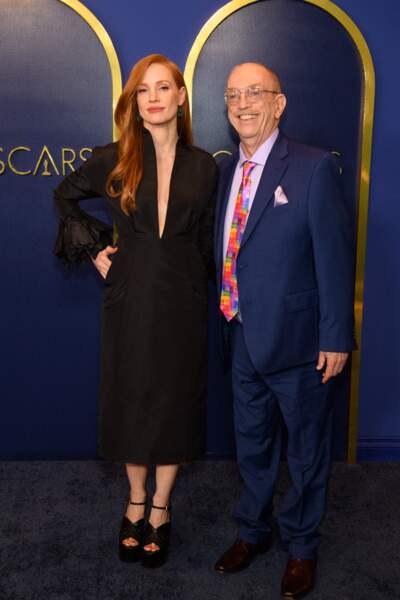 Jessica Chastain et le révérend Steve Pieters étaient présent au  photocall du dîner des pré-Oscars à Los Angeles.