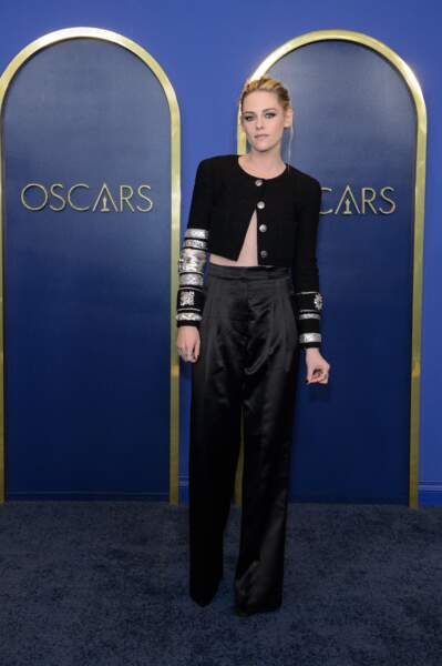 L'actrice Kristen Stewart lors du dîner pré- Oscars à Los Angeles. 