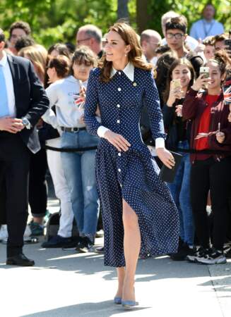 La robe à pois Alessandra Rich, repérée sur Kate Middleton, le 14 mai 2019