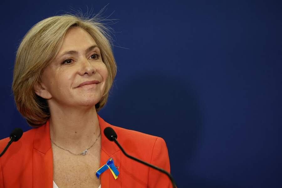 Valérie Pécresse, candidate à l'élection présidentielle de 2022, donnait une conférence de presse lors du Sommet du parti populaire européen au siège du parti "Les Républicains" à Paris, le 10 mars 2022 