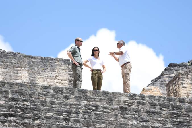 Le prince William, duc de Cambridge, Kate Middleton, duchesse de Cambridge, visitent Caracol, un ancien site archéologique maya au plus profond de la jungle dans la forêt de Chiquibul au Belize, lors de leur tournée dans les Caraïbes au nom de la reine pour marquer son jubilé de platine. Belize, le 21 mars 2022.