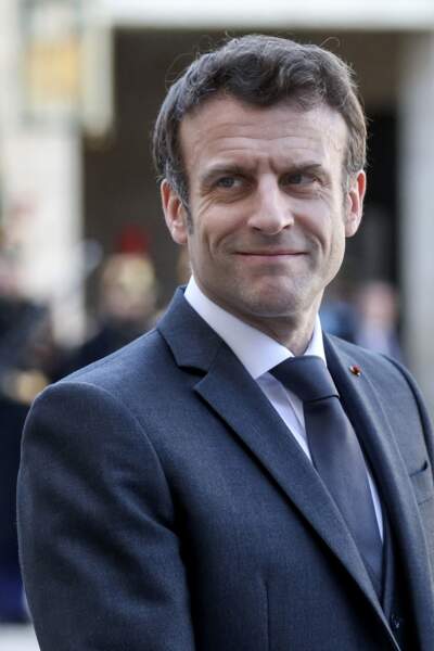 Emmanuel Macron recoit Pedro Sanchez, président du gouvernement d¹Espagne pour un entretien au palais de l'Elysée, Paris, France, le 21 mars 2022. 