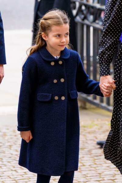 La princesse Charlotte de Cambridge, les cheveux longs, le 29 mars 2022.