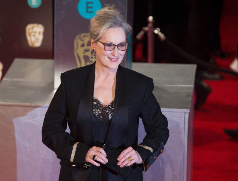 Meryl Streep assite à la cérémonie des British Academy Film Awards (BAFTA) au Royal Albert Hall à Londres, le 12 février 2017.