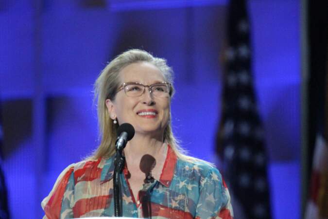 Meryl Streep prend la parole lors de la Convention Nationale Démocrate à Philadelphie, le 26 juillet 2016.