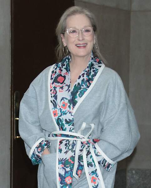 Meryl Streep quitte l'émission "Today Show "de NBC à New York le 7 décembre 2021.