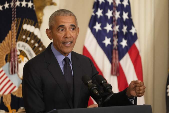 Barack Obama en conférence de presse à la Maison Blanche, à Washington DC, le 5 avril 2022.