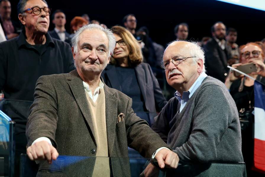 Jacques Attali soutien infaillible d'Emmanuel Macron lors du grand meeting du président-candidat à l'AccorHotels Arena à Paris, France, le lundi 17 avril 2017. 