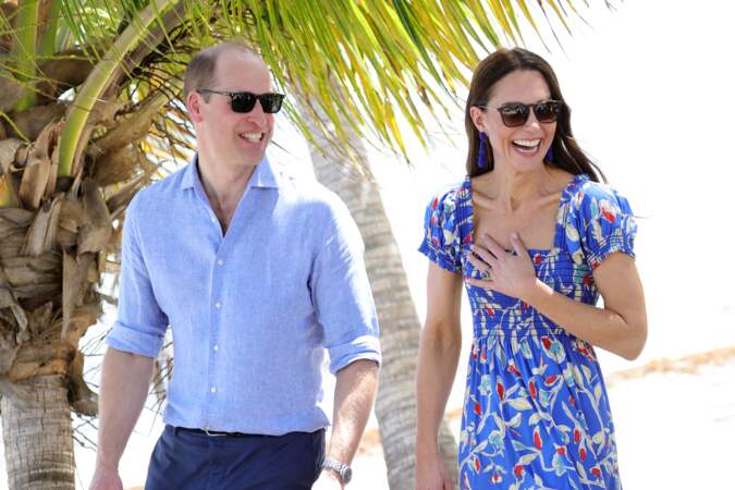 Le prince William et Kate Middleton lors de leur tournée dans les Caraïbes au nom de la reine pour marquer son jubilé de platine. Belize, le 20 mars 2022.