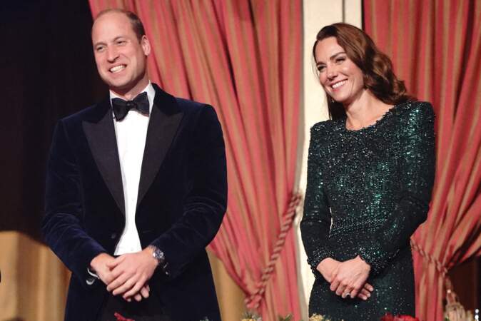 Kate Middleton et le prince William au "Royal Variety Performance 2021" au Royal Albert Hall à Londres, le 18 novembre 2021.