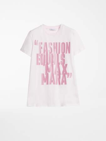 T-shirt à manches courtes en jersey de pur coton, avec imprimé, Max Mara, 195€