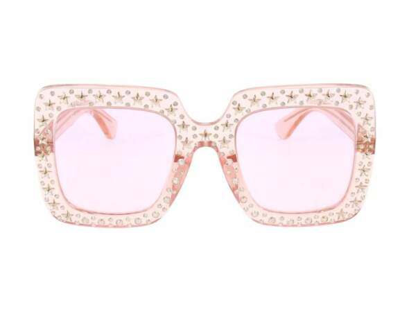 Solaire monture en acétate rose avec cristaux, Gucci vendu sur Enaïm Store, 700€