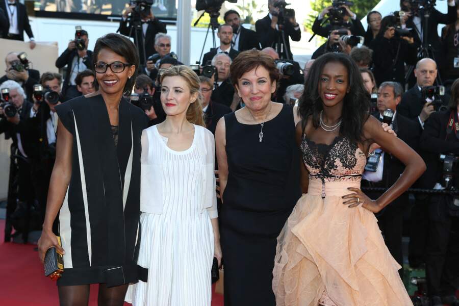 Audrey Pulvar, Elisabeth Bost, Roselyne Bachelot et Hapsatou Sy au Festival du film de Cannes le 24 mai 2013.
