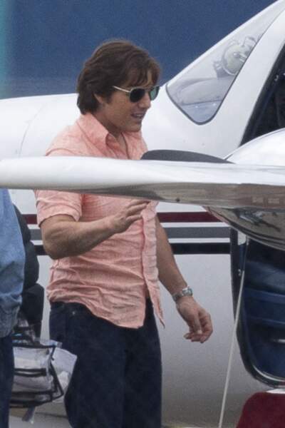 Tom Cruise lors du premier jour de tournage du film Mena, à La Nouvelle-Orléans (États-Unis), en 2016