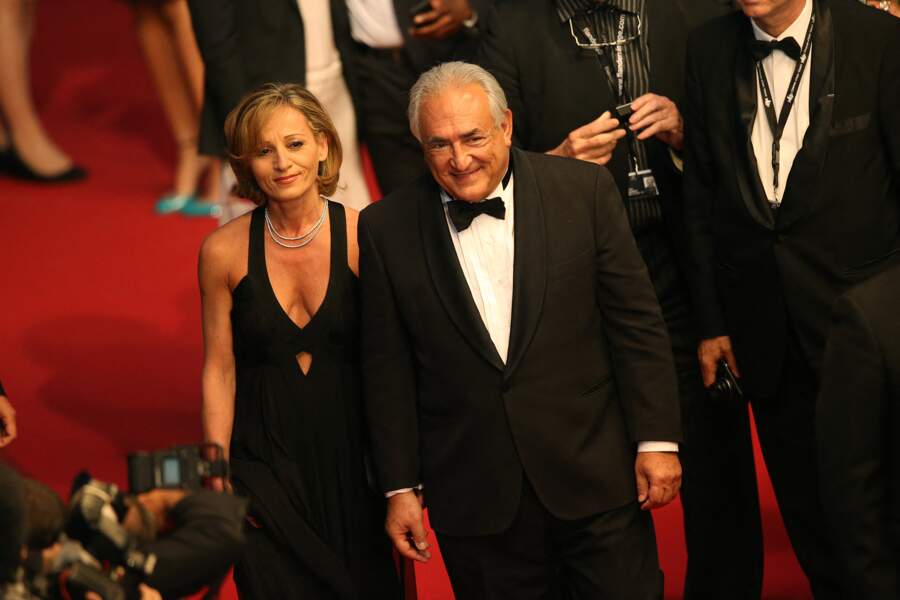 Dominique Strauss Kahn et sa compagne Myriam L'Aouffir sur le tapis rouge lors du Festival de Cannes le 25 mai 2013.