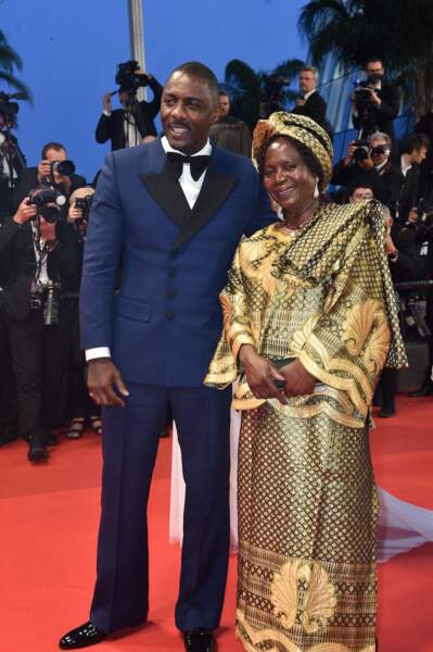 Idris Elba et sa mère Eve Elba au festival de Cannes, le 20 mai 