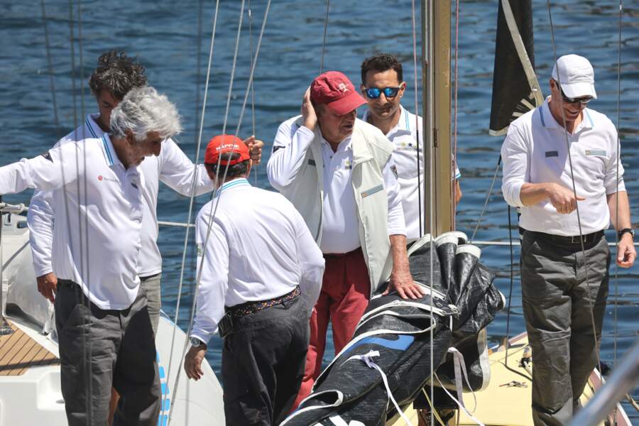 Lors da visite express en Espagne, Juan Carlos a profité du bon air marin à Sanxenxo, le  20 mai 2022.
