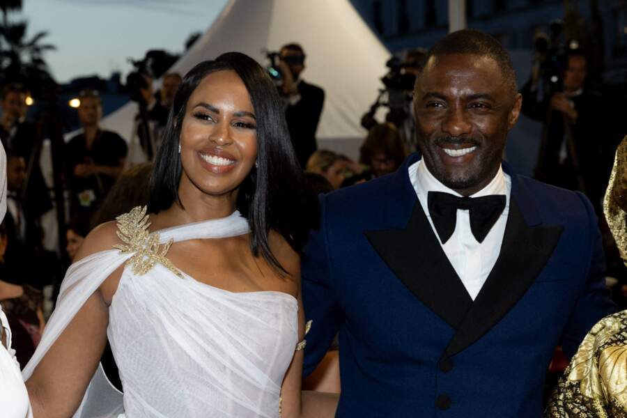 Idris Elba et sa femme Sabrina souriants au festival de Cannes, le 20 mai 