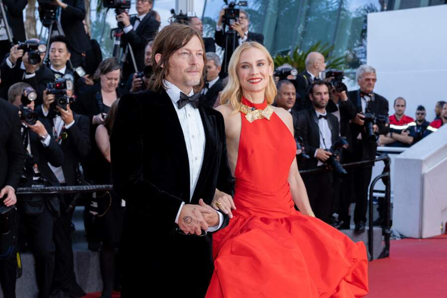 Norman Reedus et sa femme Diane Kruger au sommet du glamour pour la montée des marches du film "L'Innocent", lors du 75ème Festival International du Film de Cannes, le 24 mai 2022. 