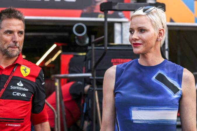Charlene de Monaco divine pour sa venue sur le circuit de F1, ce 28 mai 
