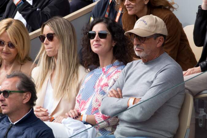 María Isabel Nadal (la soeur de Rafael Nadal), Xisca Perelló, sa femme dans les tribunes des Internationaux de France de Tennis de Roland Garros 2022 à Paris le 29 mai 2022. 