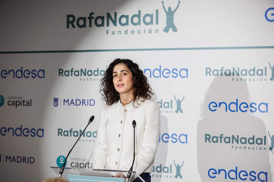 Xisca Perelló fait un discours à Madrid le 28 avril 2022 pour La Fondation Rafael Nadal 