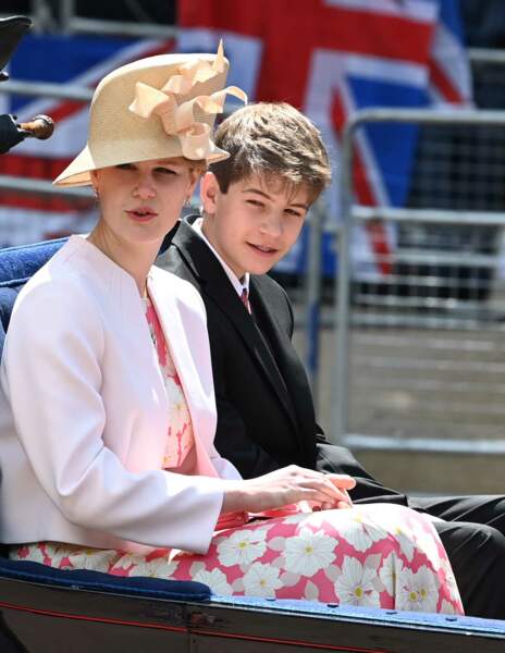 Louise et James Mountbatten-Windsor lors de la parade militaire "Trooping the Colour" pour le jubilé de platine de la reine Elizabeth II à Londres, le 2 juin 2022