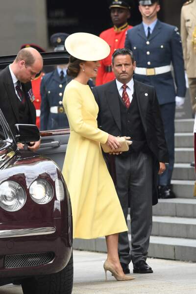 Kate Middleton éblouissante pour son arrivée à la messe du jubilé organisée à la cathédrale Saint-Paul de Londres, le 3 juin 2022.