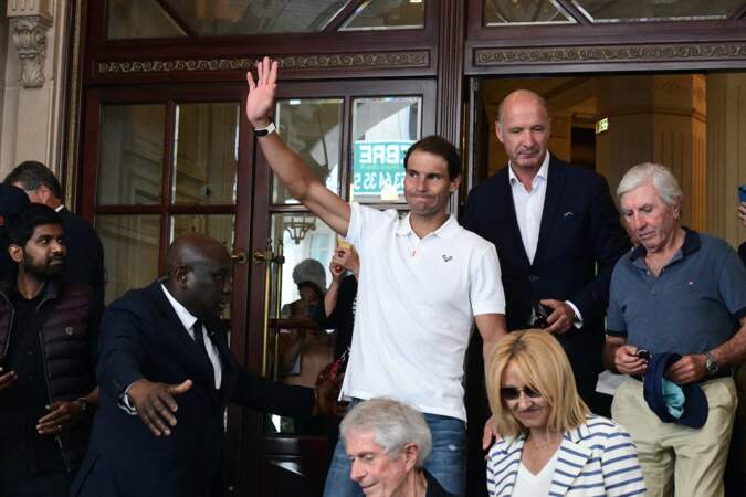 Rafael Nadal au Grand Hôtel à Paris avant de quitter le pays en jet privé, le 6 juin 2022. 