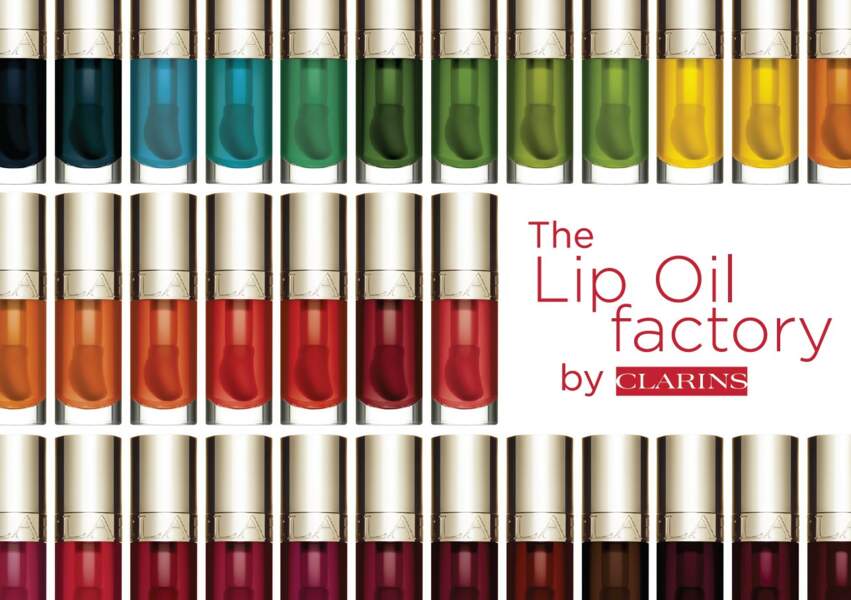 La mythique huiles lèvres est désormais disponible sur-mesure au bar à huiles parisien Clarins et en ligne grâce à 7 pigments offrant 64 teintes possibles, à mélanger soi-même. Lip Comfort Oil, Clarins, 25€